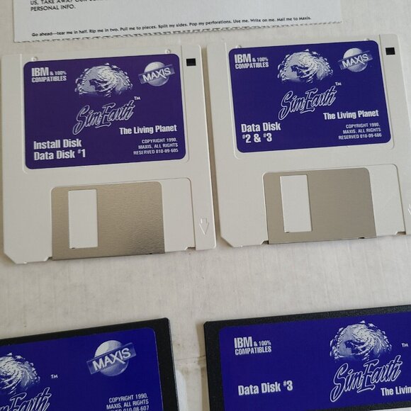 PC Game Maxis Sim Earth The Living Planet IBM PC 1990 Big Box 3.5 & 5.25… - Picture 12 of 16